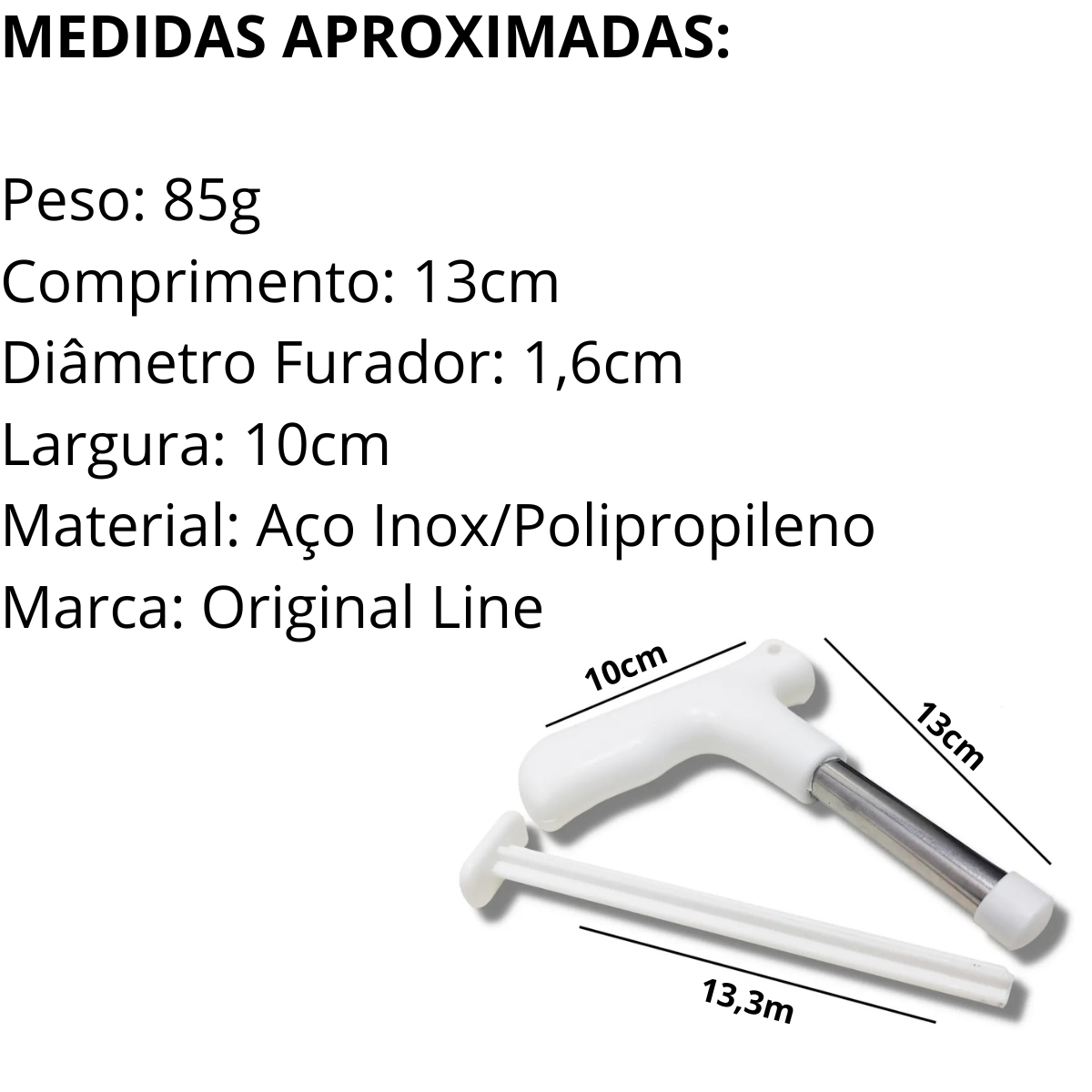 Furador Abridor Coco Aço Inox Original