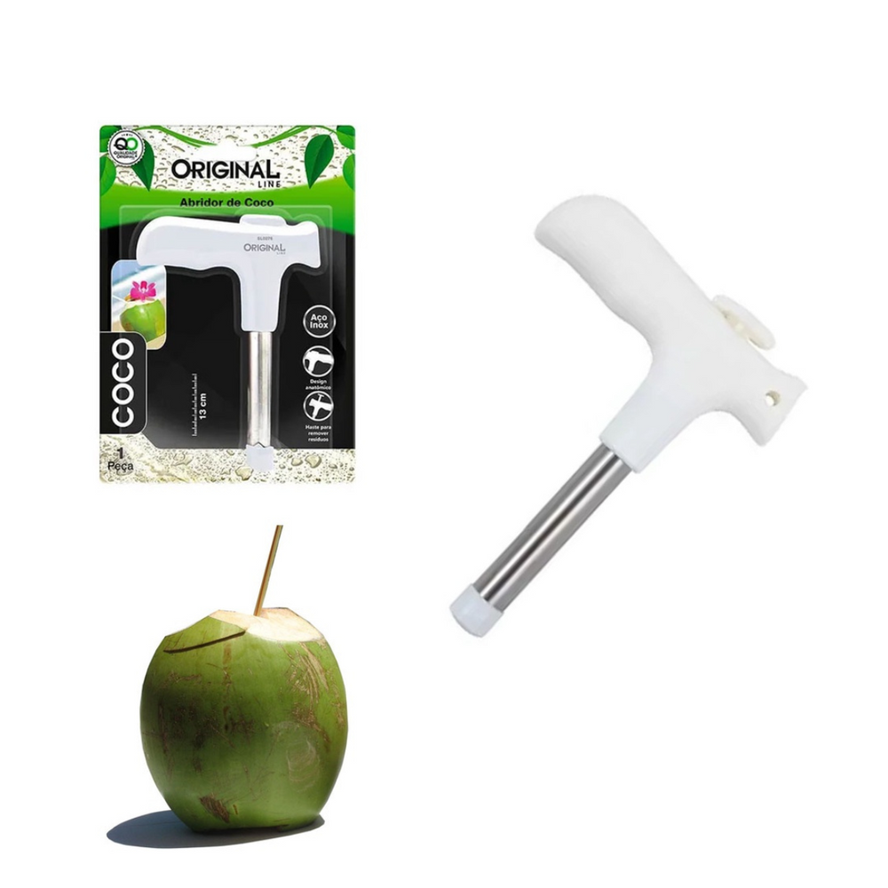 Furador Abridor Coco Aço Inox Original