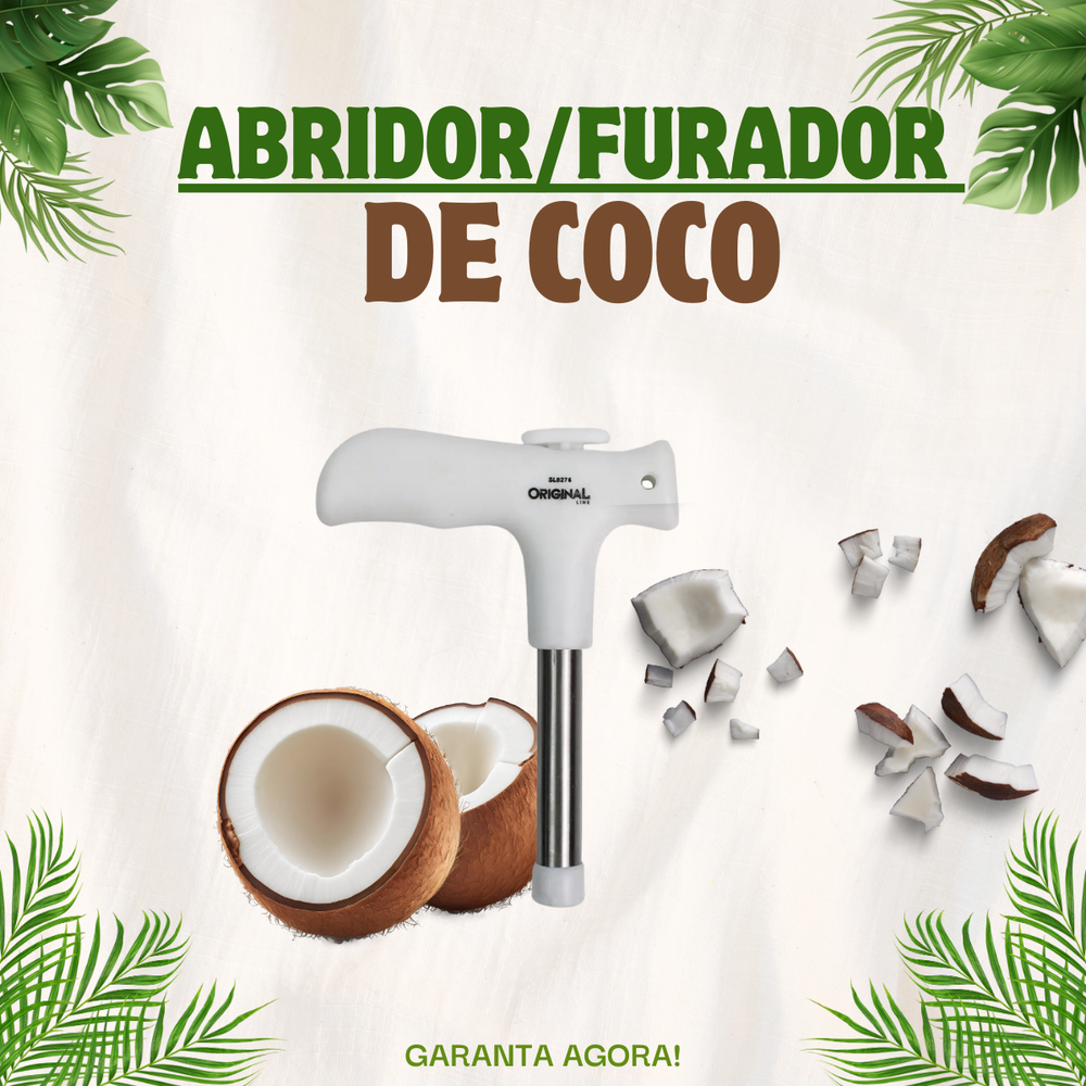 Furador Abridor Coco Aço Inox Original