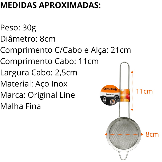 Peneira Aço Inox 8cm Main Image