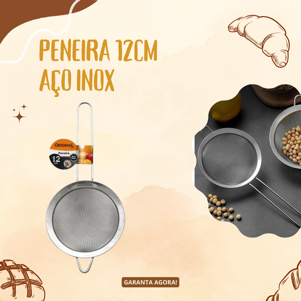 Peneira Aço Inox 12cm - A Gourmet