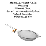 Peneira 18cm Aço Inox - A Gourmet