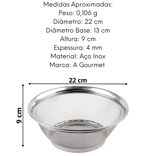 Cesta em Aço Inox Premium N22 em aço inox