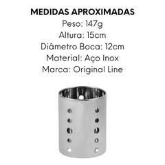 Porta Talher 15cm Aço Inox