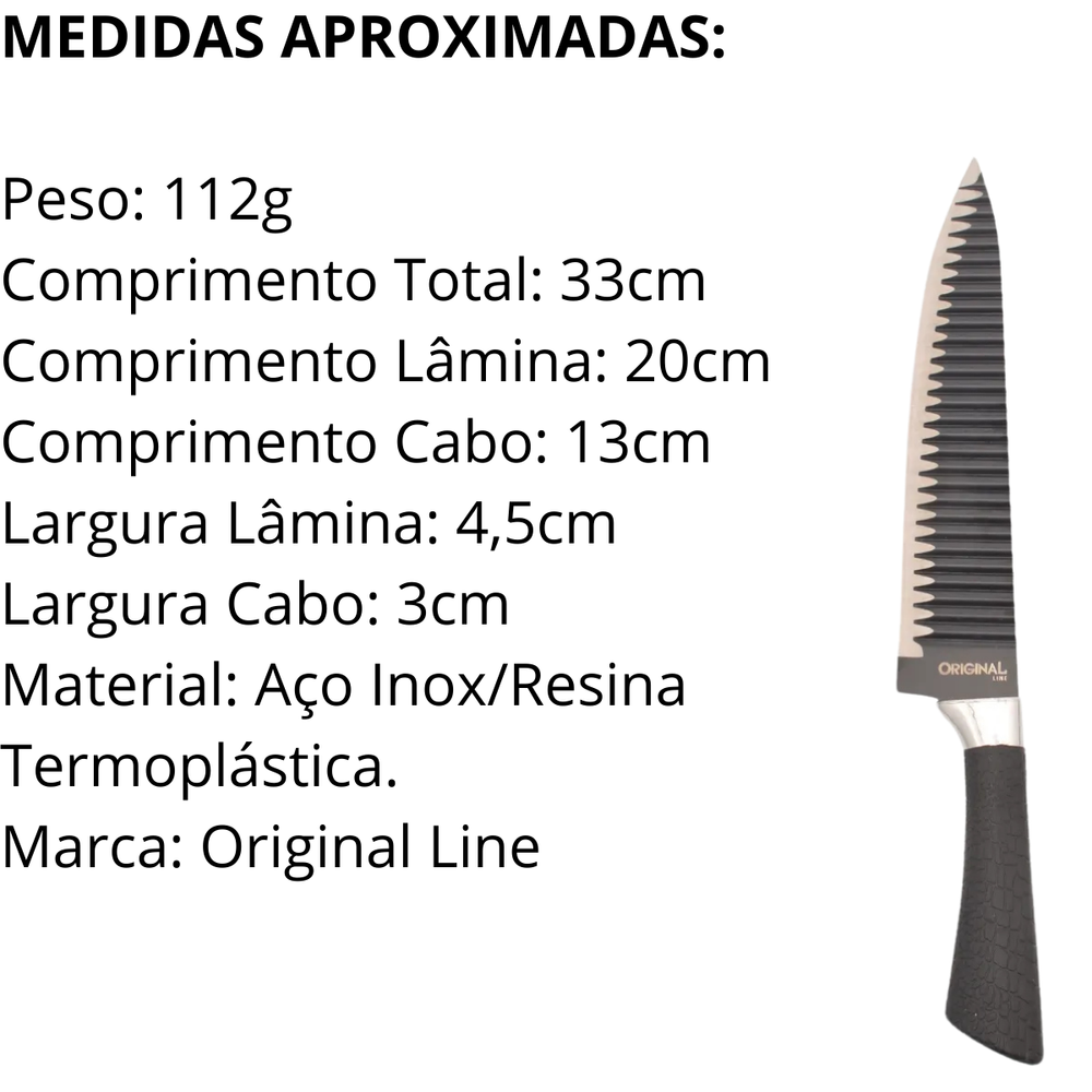 Faca Original Shark 8° Aço Inox - A Gourmet