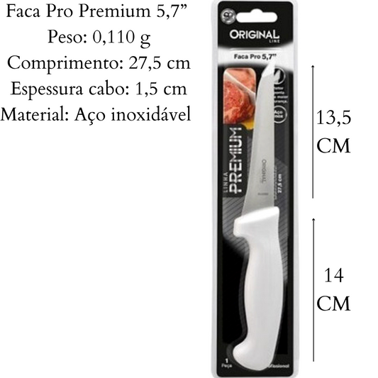 Faca Cheff Premium 5,7¨em aço inox