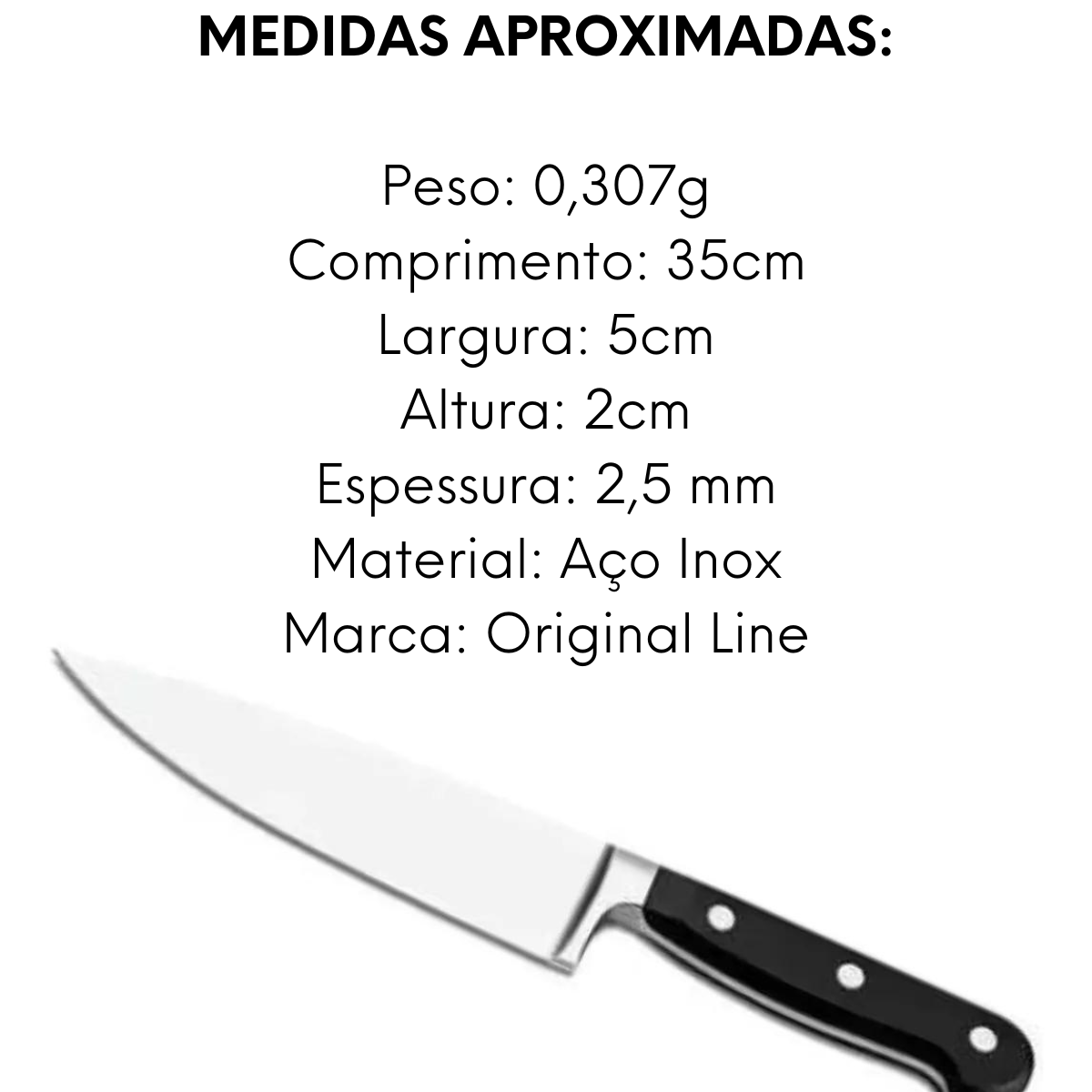 Faca Original Line Cheff 8° Aço Inox Original