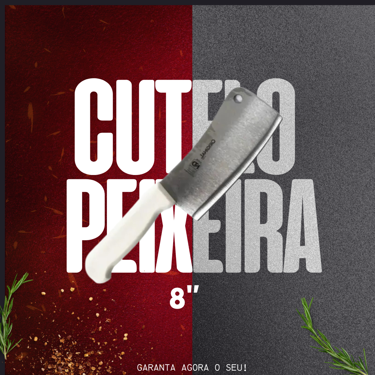 Cutelo peixeira Pro 8° Aço Inox - A Gourmet