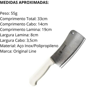 Cutelo peixeira Pro 8° Aço Inox - A Gourmet