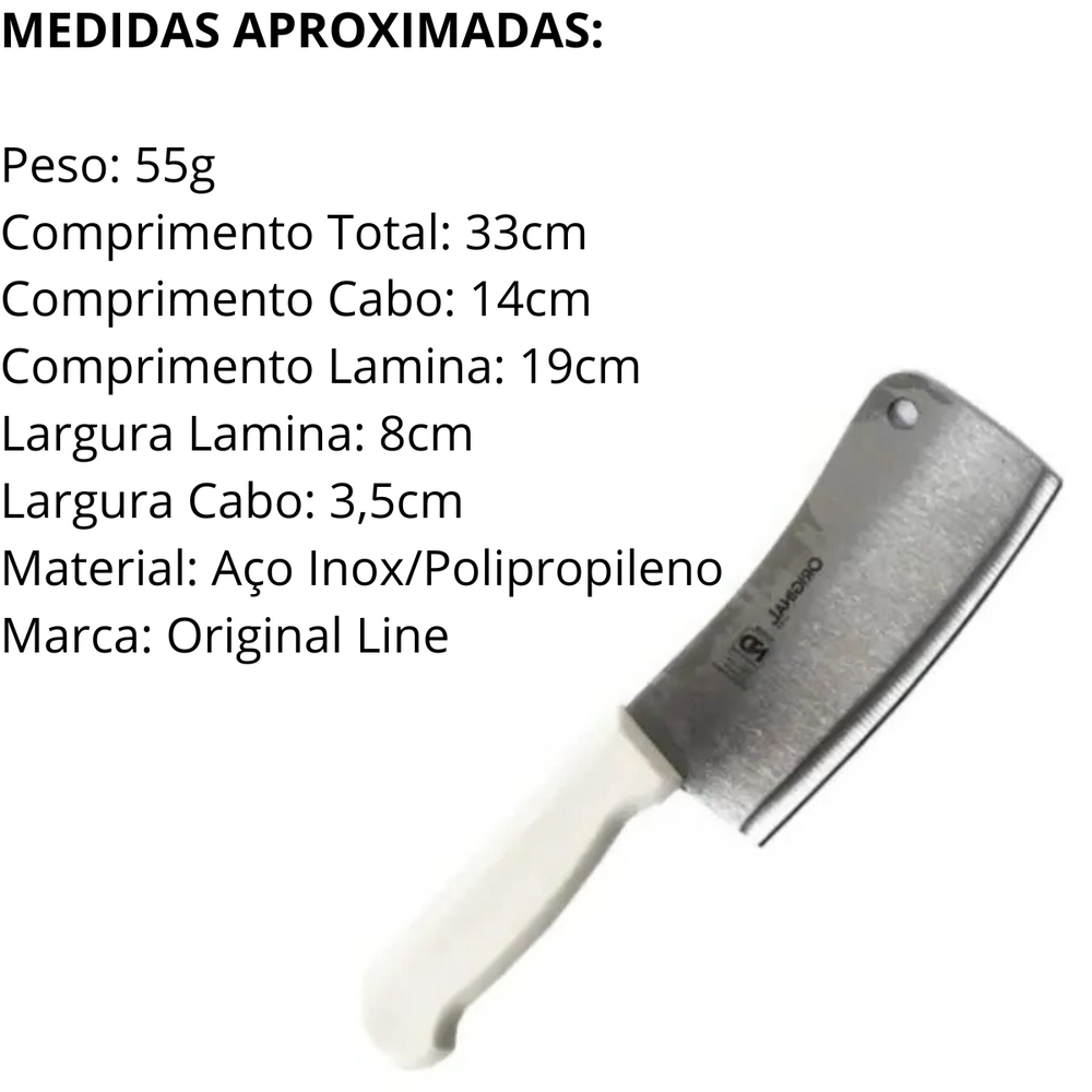 Cutelo peixeira Pro 8° Aço Inox - A Gourmet