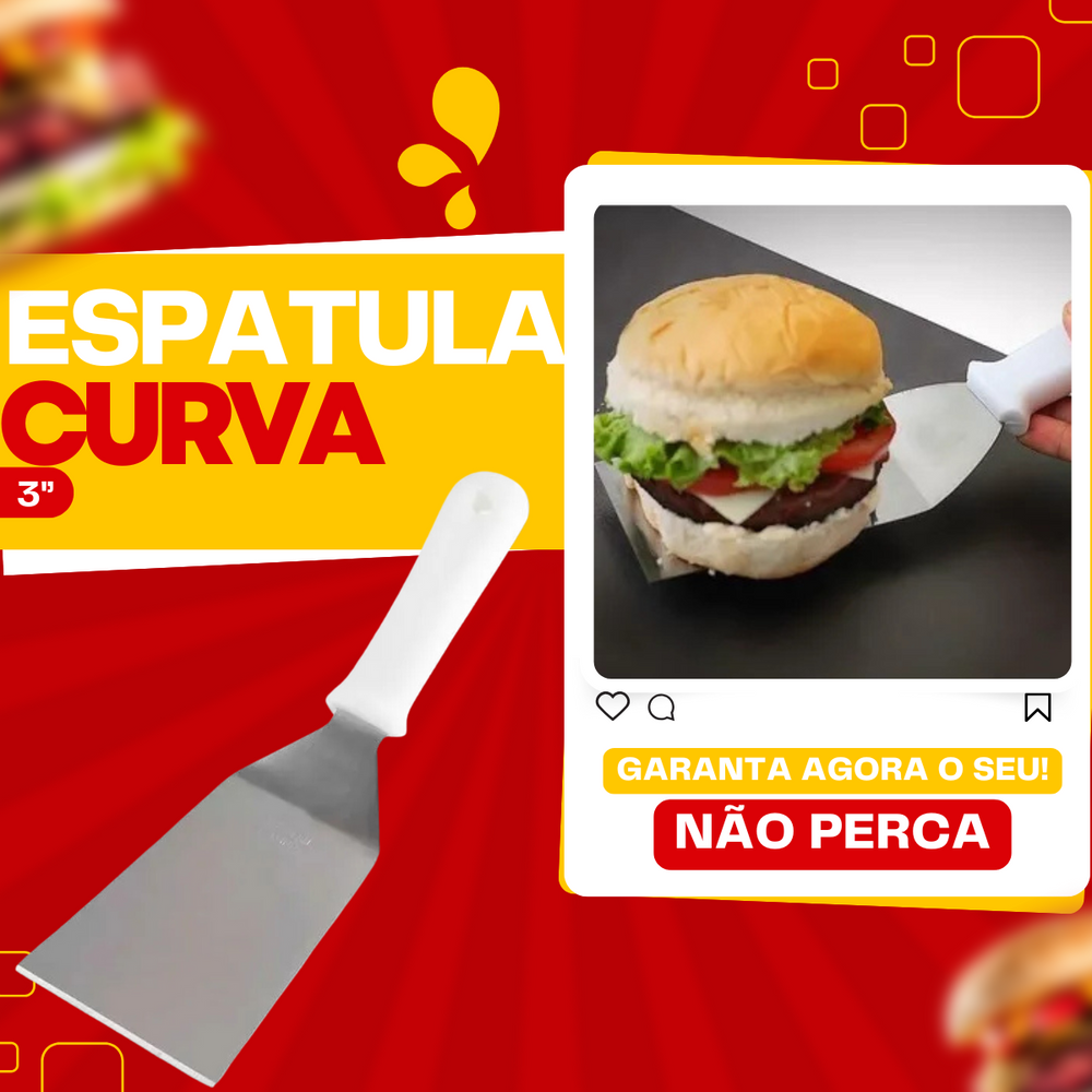 Espátula Curva 3° Aço Inox - A Gourmet
