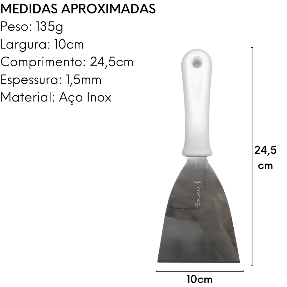 Espátula Reta Gourmet Premium em Aço inox Original