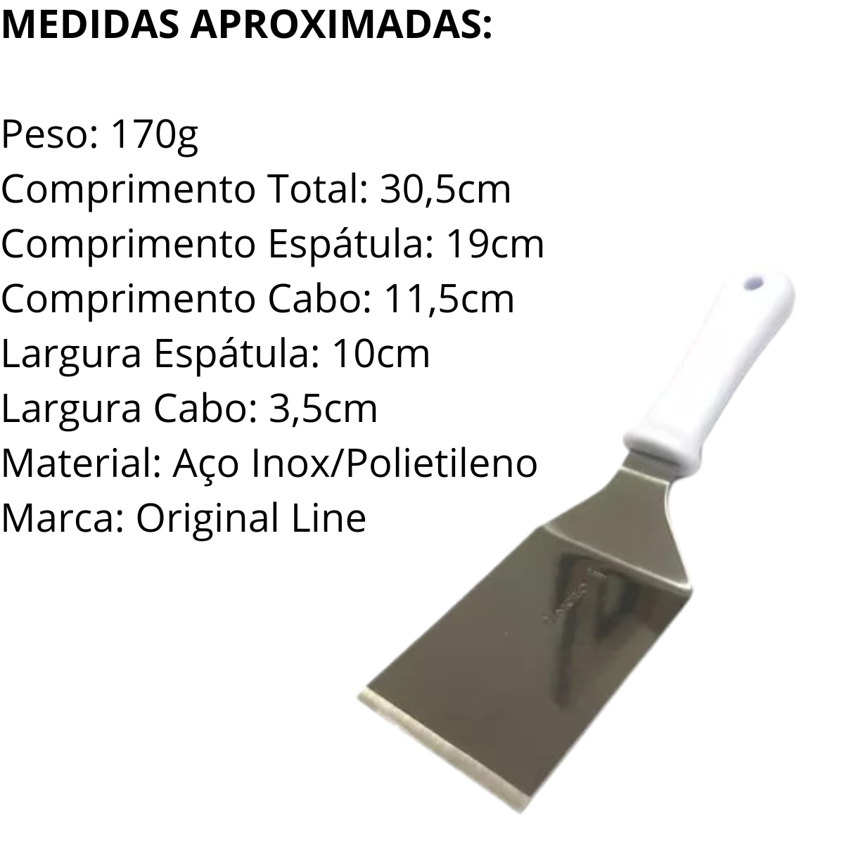Espátula Curva Aço Inox - A Gourmet