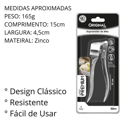 Espremedor de Alho Premium em Aço Inox