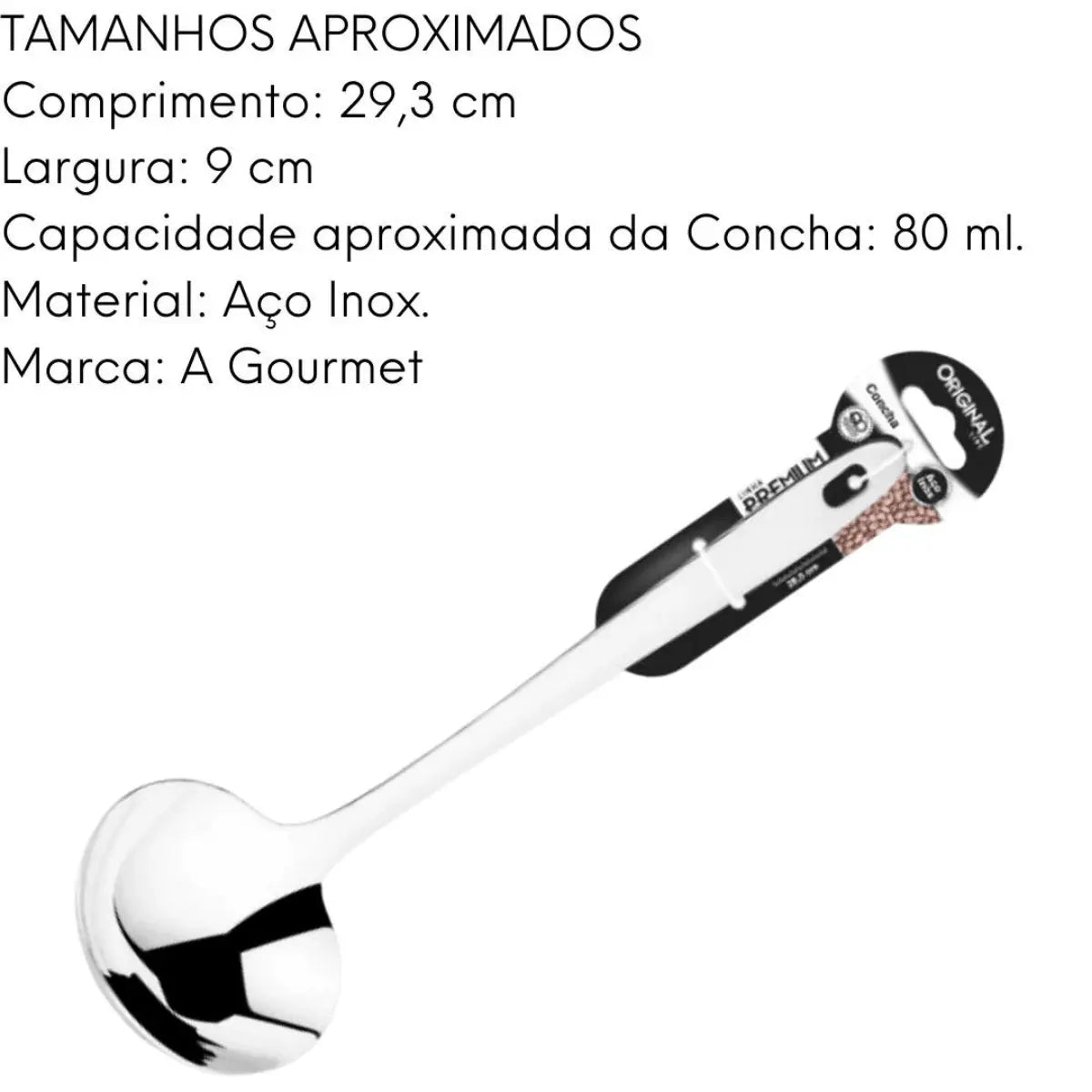 Concha Premium Aço Inox 80ml Original