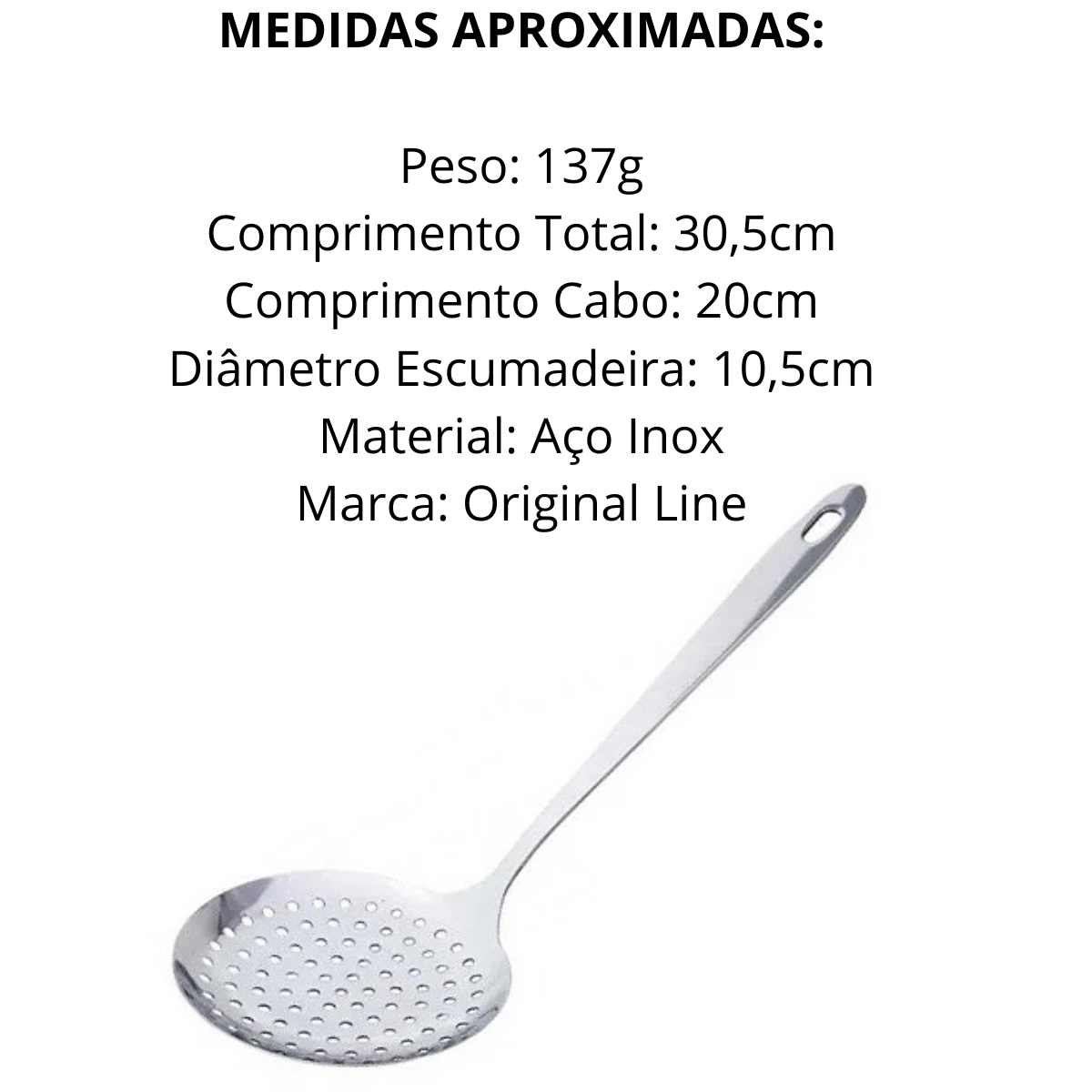 Escumadeira Premium Aço Inox 30cm - A Gourmet