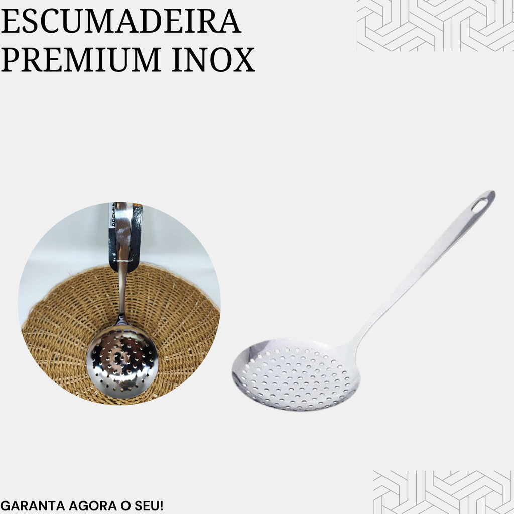 Escumadeira Premium Aço Inox 30cm - A Gourmet