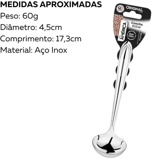 Concha América em aço inox 25ml