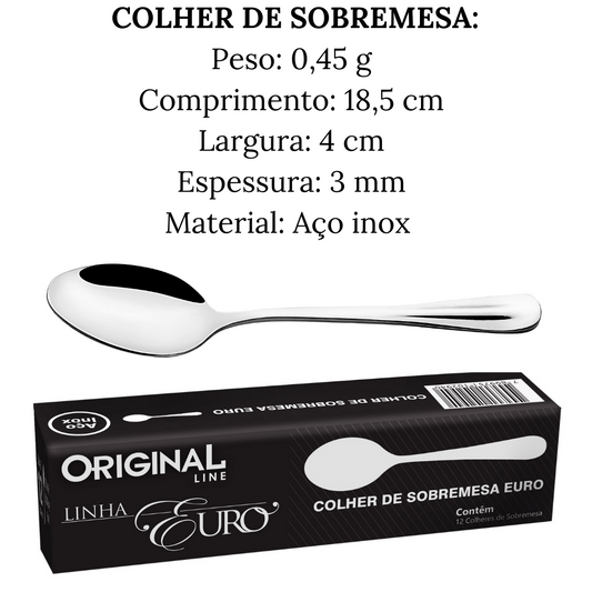 Colher de Sobremesa Euro em Aço inox