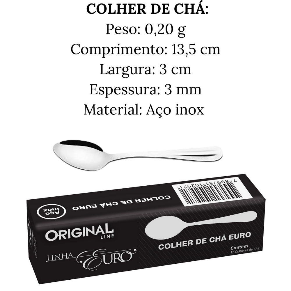Colher de Chá em Aço inox Euro Original