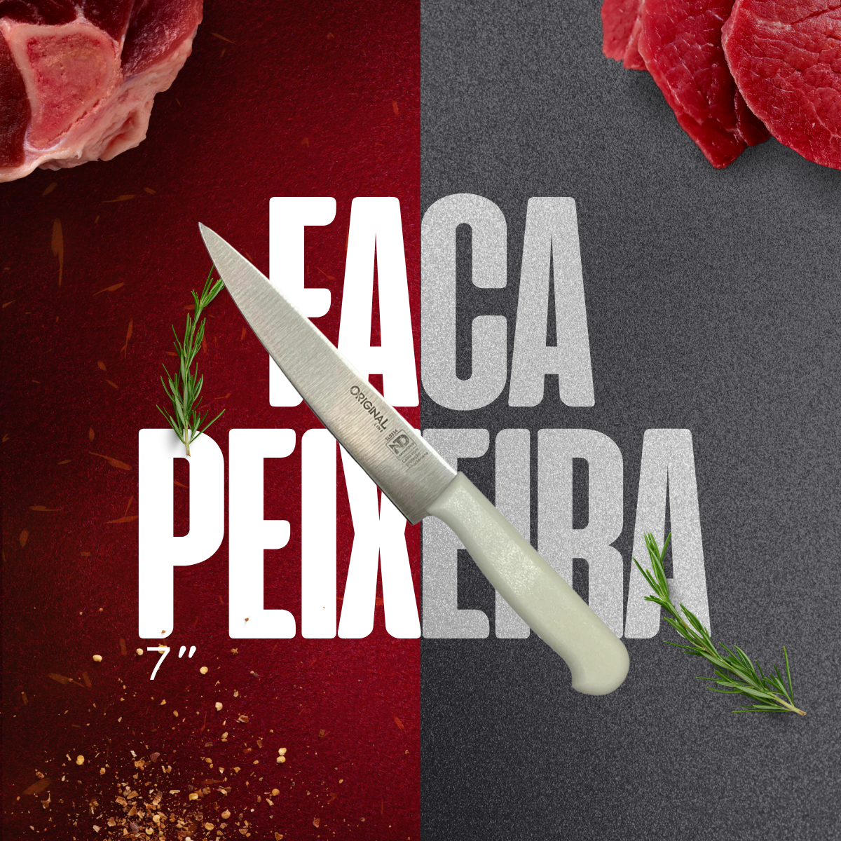 Faca Peixeira 7° Premium Aço Inox - A Gourmet