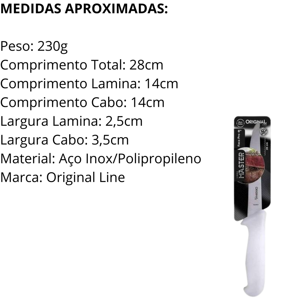 Faca Master 6° Aço Inox - A Gourmet