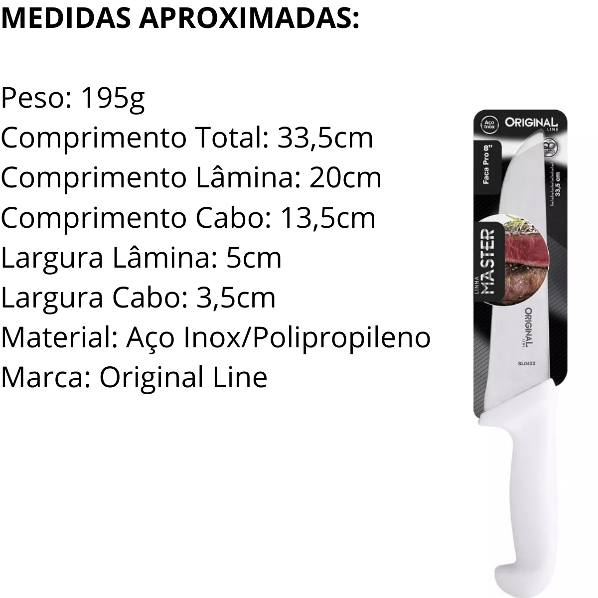 Faca Master Profissional Aço Inox - A Gourmet