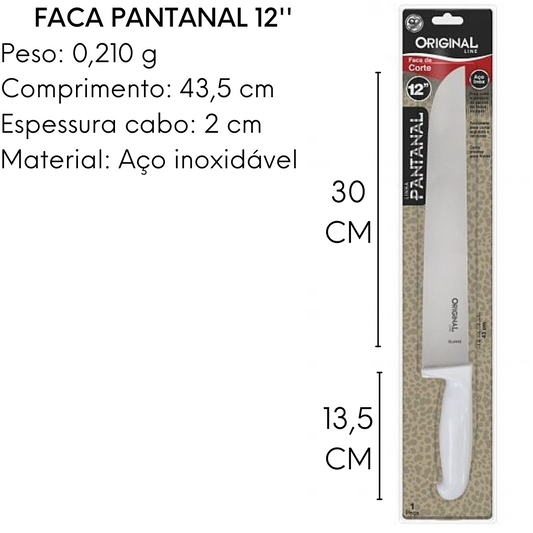 Faca de Corte Pantanal 12¨ em Aço Inox