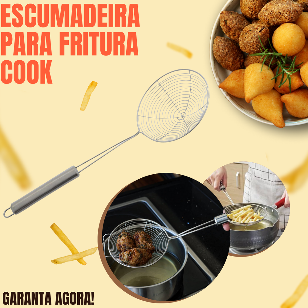 Escumadeira Fritura Aço Inox Original