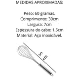 Batedor Fuet Aço Inox Cook 30cm Original