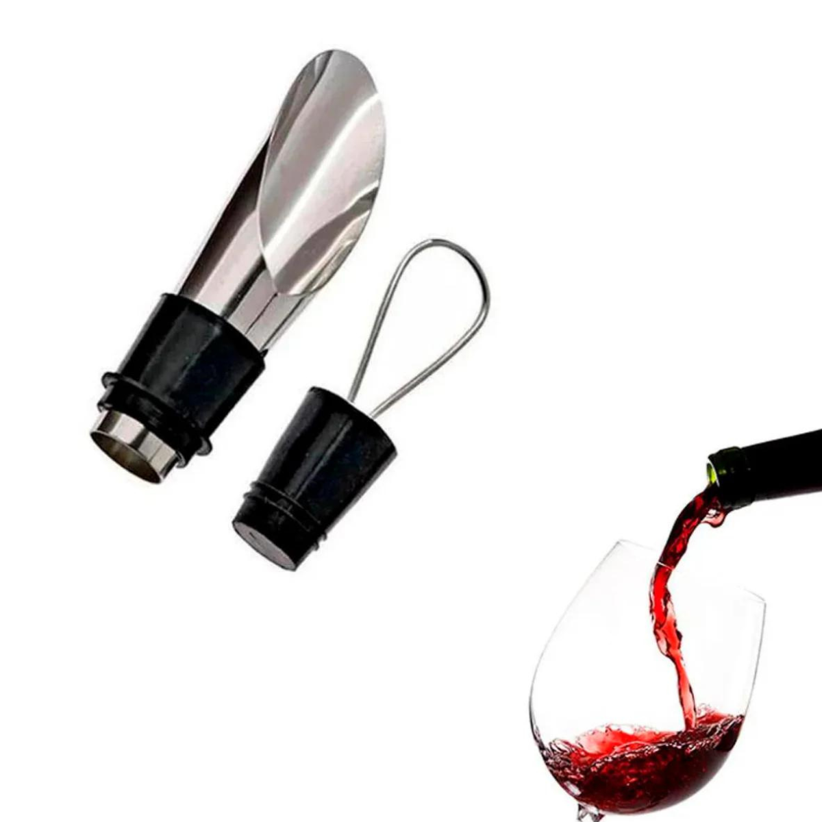 Dosador Vinho Tampa Borgonha Aço inox