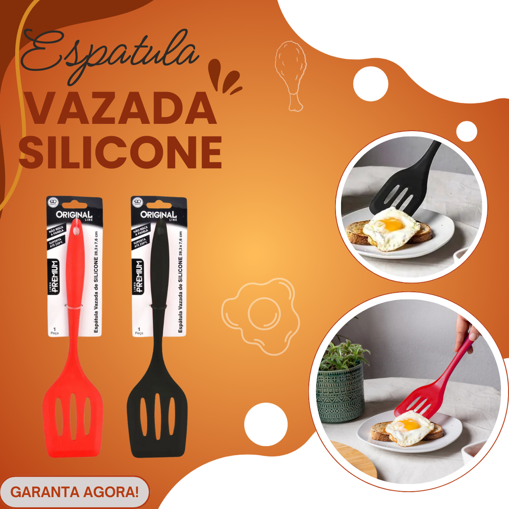 Espátula Vazada Silicone Sortida Original