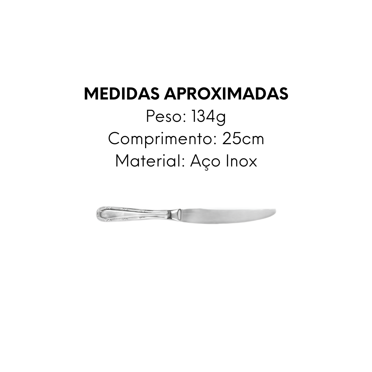 Faca de Mesa Sem Ponta Croise Aço Inox Original