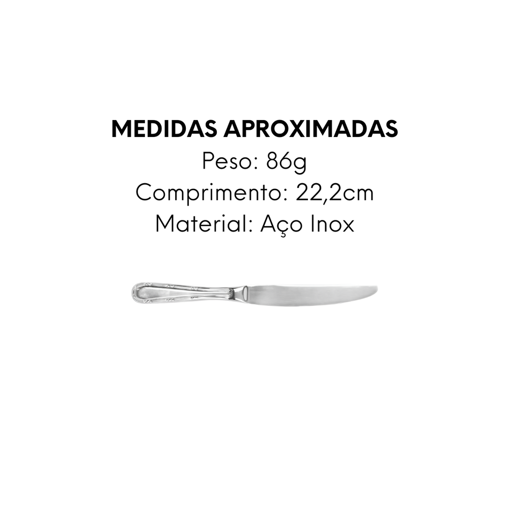 Faca de Sobremesa Croise Aço Inox - A Gourmet