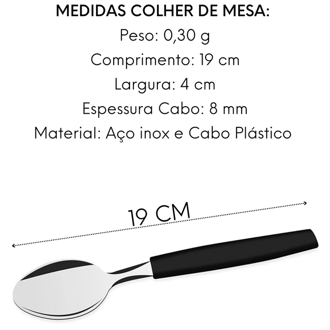 Colher de Mesa Color Preto em Aço Inox Main Image
