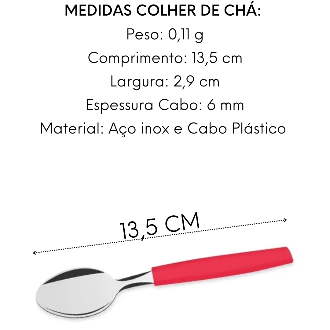 Colher de Chá Color Vermelho Original