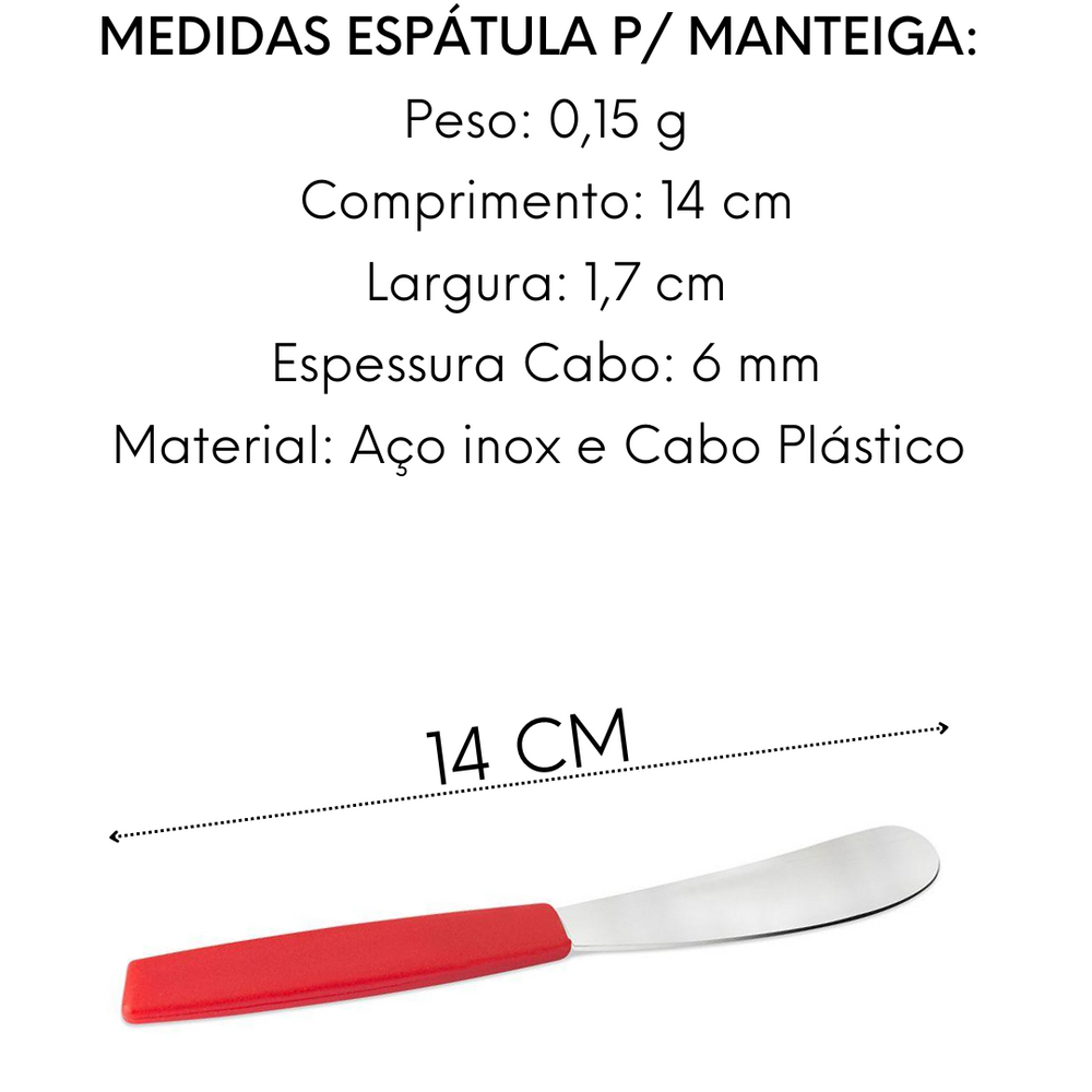 Espatula Para Manteiga Color Cabo Vermelho Original