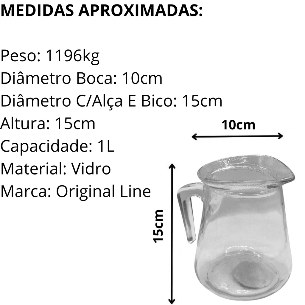 Jarra Safira Vidro 1L - A Gourmet
