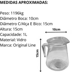 Jarra Safira Vidro 1L - A Gourmet