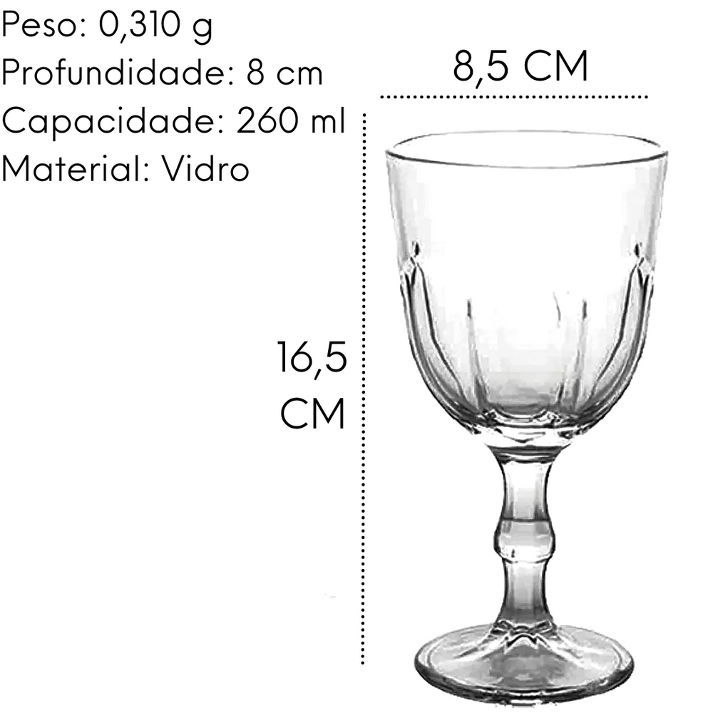 Taça Vinho 260ml Vidro Original Original