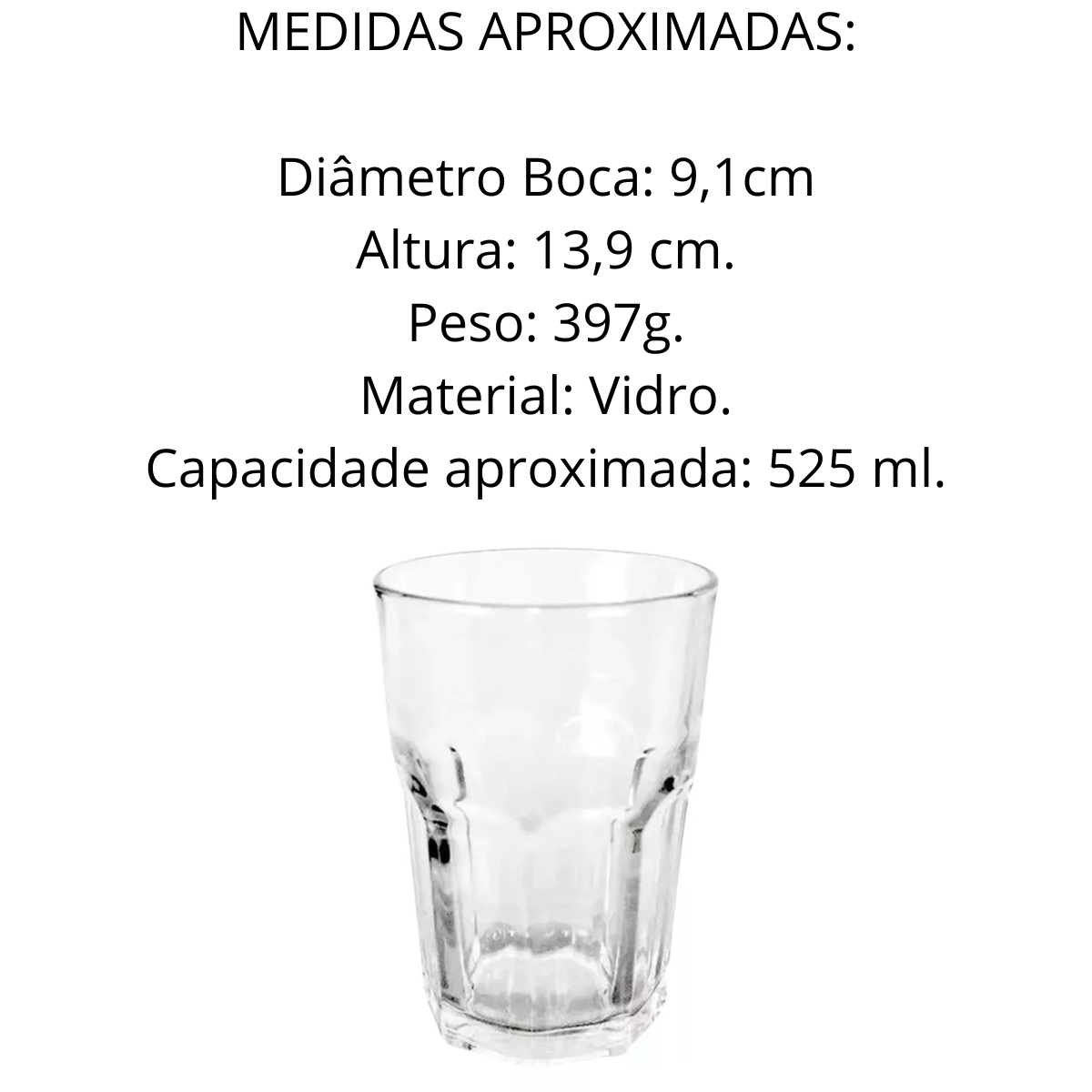 Copo Suco Jade Vidro 525ml - A Gourmet
