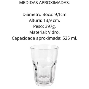 Copo Suco Jade Vidro 525ml - A Gourmet