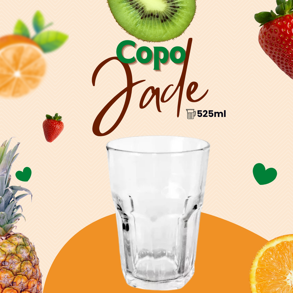 Copo Suco Jade Vidro 525ml - A Gourmet