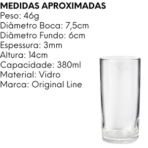 Copo Safira Vidro 380ml - A Gourmet