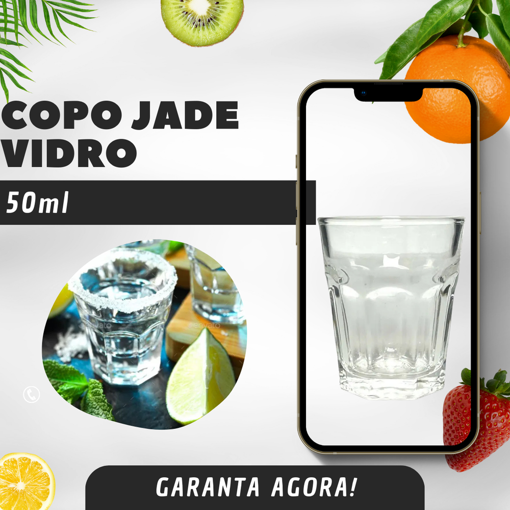 Copo Jade Shot Vidro 50ml - A Gourmet