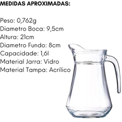Jarra Safira Vidro 1,6L