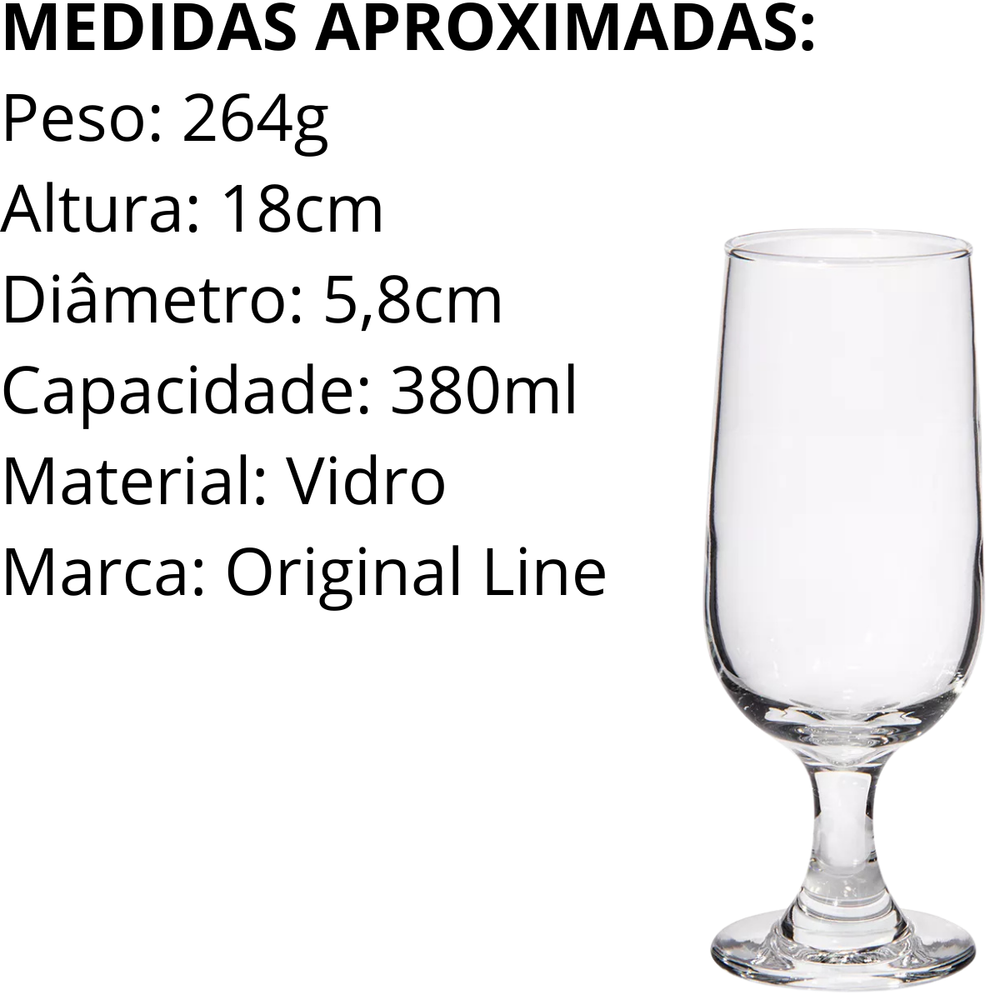 Taça Vidro Cerveja 380ml - A Gourmet
