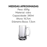 Caneca de Vidro 340ml Para Chopp Original