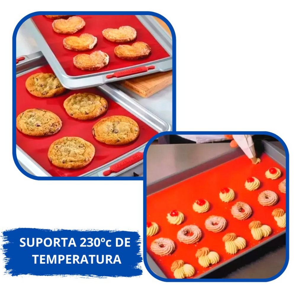 Tapete Culinário de Silicone Vermelho 40x30 - A Gourmet