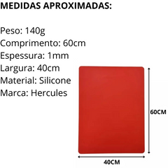 Tapete Silicone Culinário Vermelho Hercules